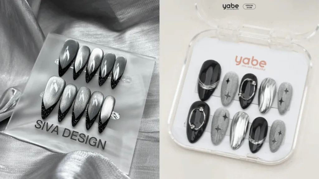 Nailbox bạc ánh kim