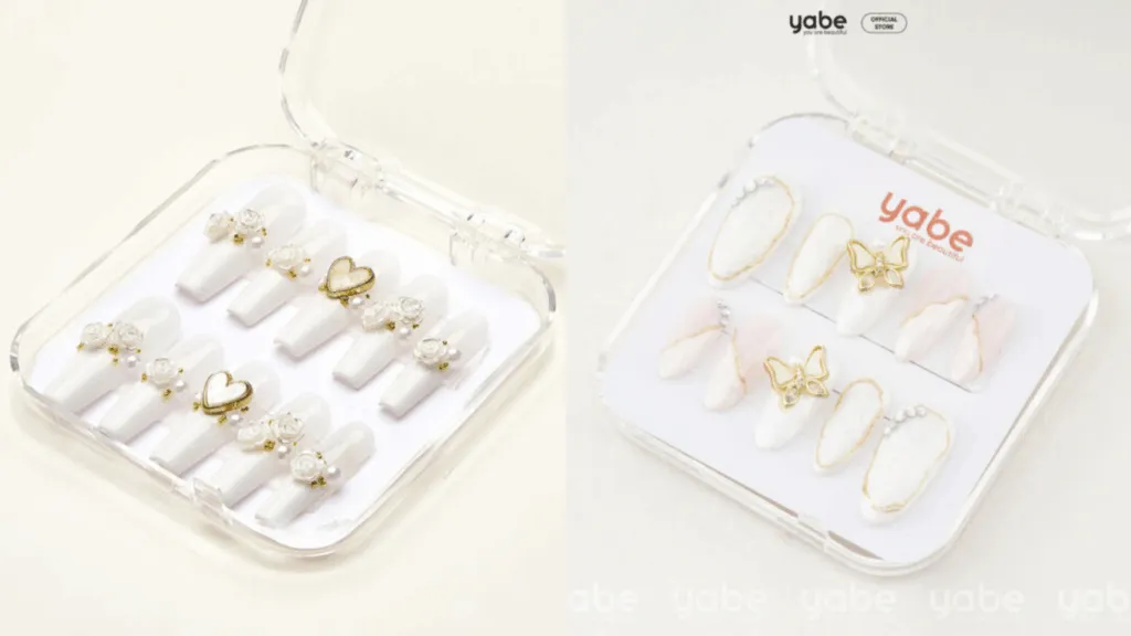 Mẫu Nailbox cho người mệnh Kim màu trắng sang trọng
