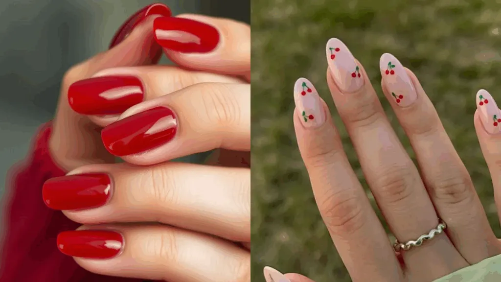 Màu móng tay đỏ cherry quyến rũ cho mùa hè