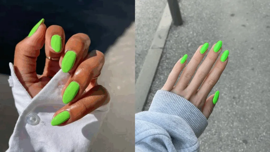 Màu móng tay xanh neon cá tính phá cách