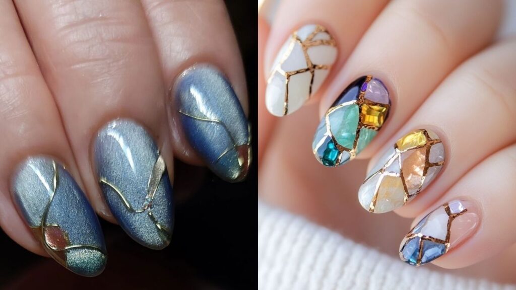 Móng tay nghệ thuật Kintsugi