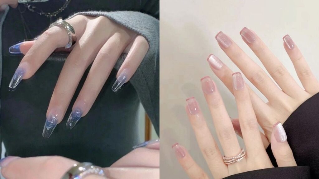 Sơn móng tay đẹp kiểu thạch trong veo cho các nàng thơ ngọt ngào