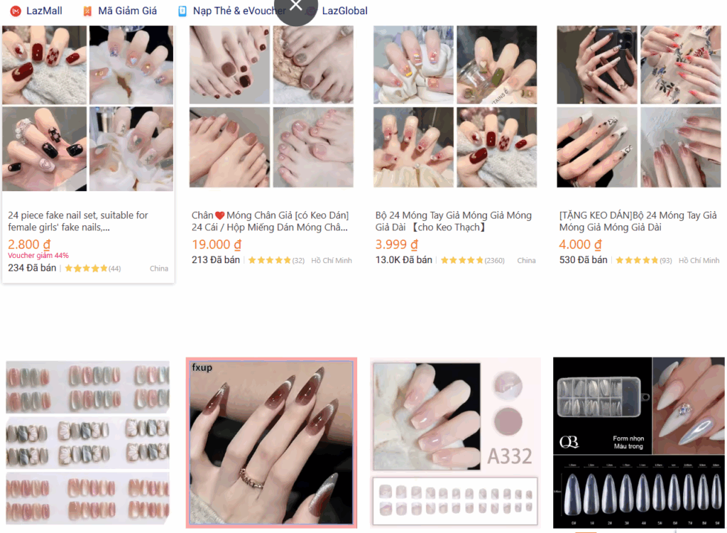Review nailbox: Lazada là nơi có nhiều thương hiệu lớn, mẫu mã đa dạng không kém
