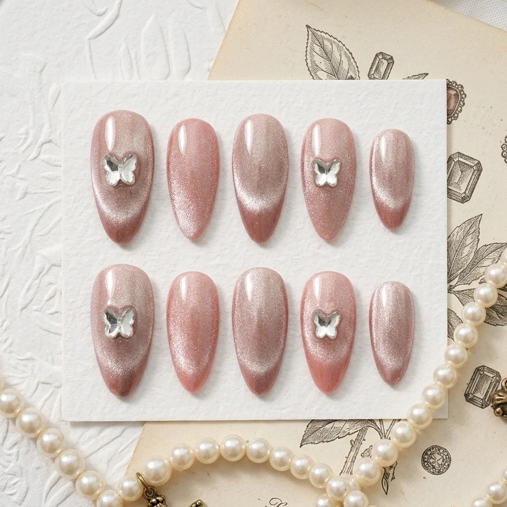 Press-on Nails Wholesale $3.90 Butterfly Glitz by Yabe Vietnam