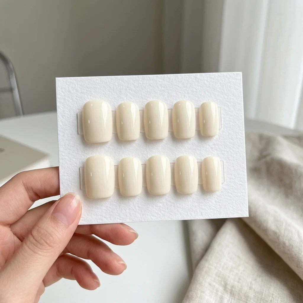 Press-on Nails Wholesale $1.90 Cream Elegance by Yabe Vietnam