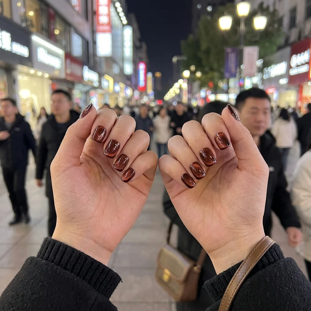 Press-on Nails Wholesale $1.90 Crimson Glimmer by Yabe Vietnam