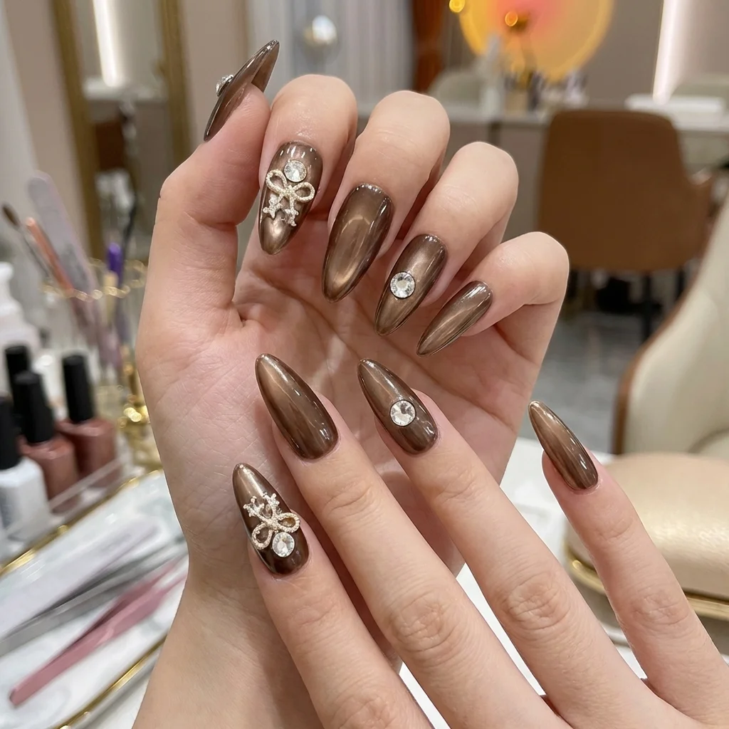 Press-on Nails Wholesale $3.90 Glam Bronze by Yabe Vietnam
