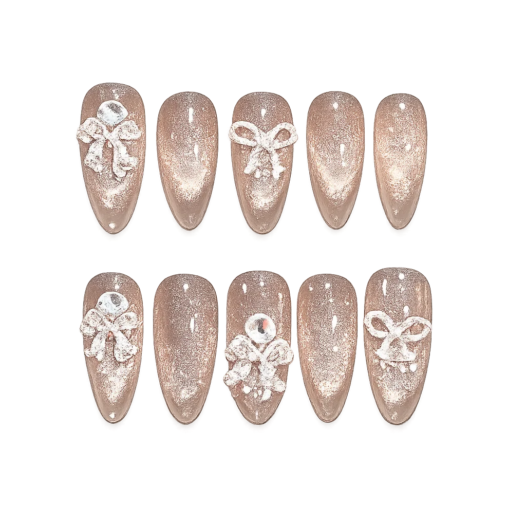 Press-on Nails Wholesale $3.90 Glamorous Bow by Yabe Vietnam