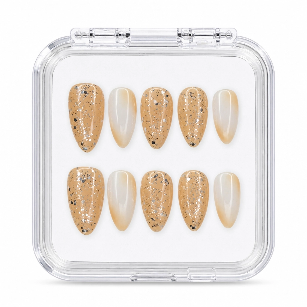 Press-on Nails Wholesale $3.90 Golden Sparkle Stiletto by Yabe Vietnam