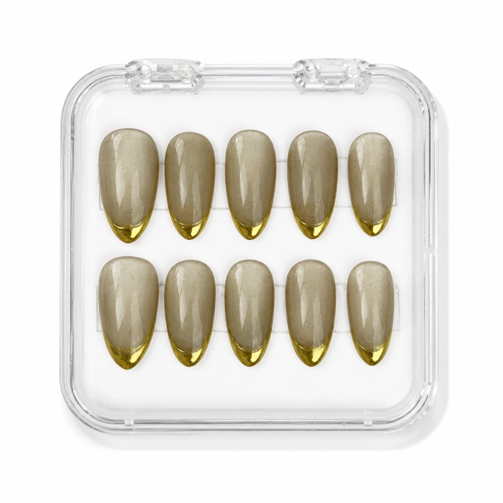 Press-on Nails Wholesale $3.90 Golden Stiletto Luxe by Yabe Vietnam