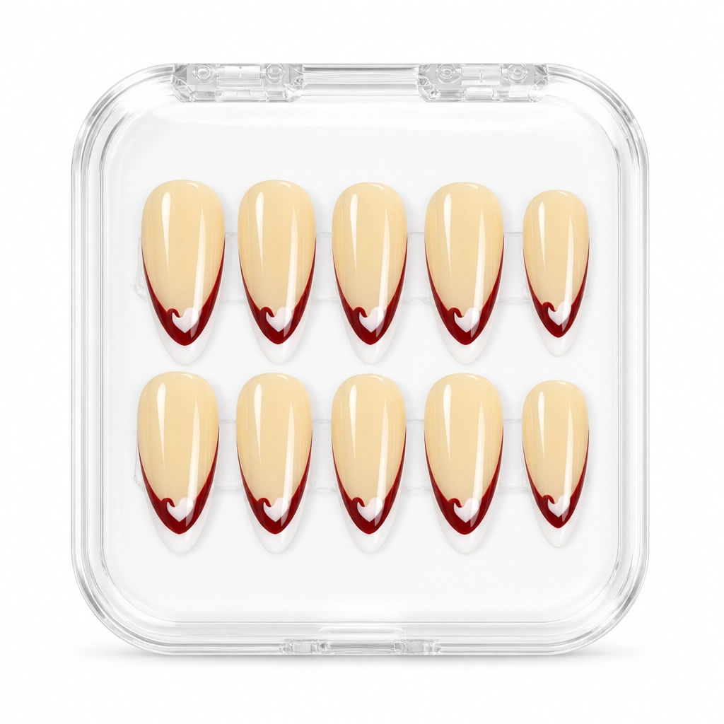 Press-on Nails Wholesale $3.90 Crimson Champagne Chic by Yabe Vietnam