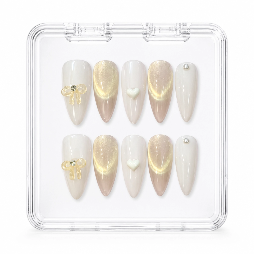 Press-on Nails Wholesale $3.90 Nude Gilded Elegance by Yabe Vietnam