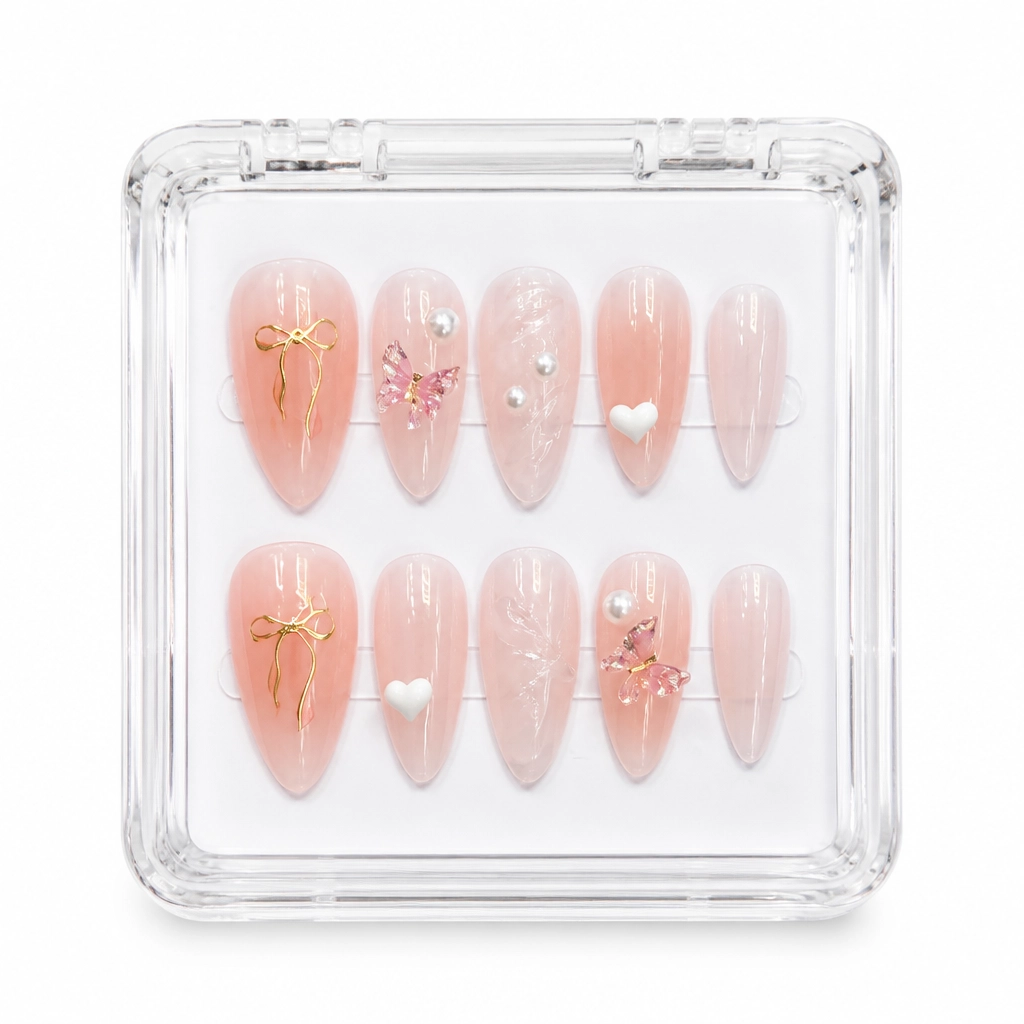 Press-on Nails Wholesale $3.90 Blush Sparkle Elegance by Yabe Vietnam