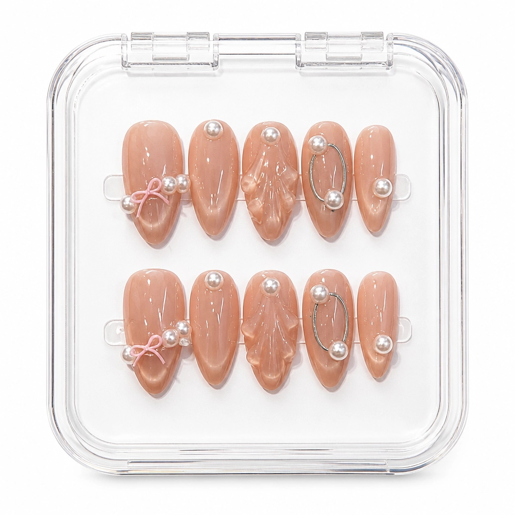 Press-on Nails Wholesale $3.90 Rosé Elegance by Yabe Vietnam