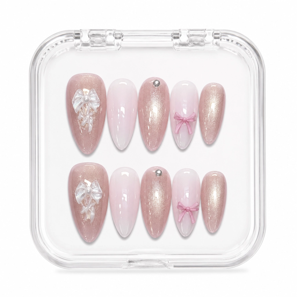 Press-on Nails Wholesale $3.90 Rose Lace Elegance by Yabe Vietnam