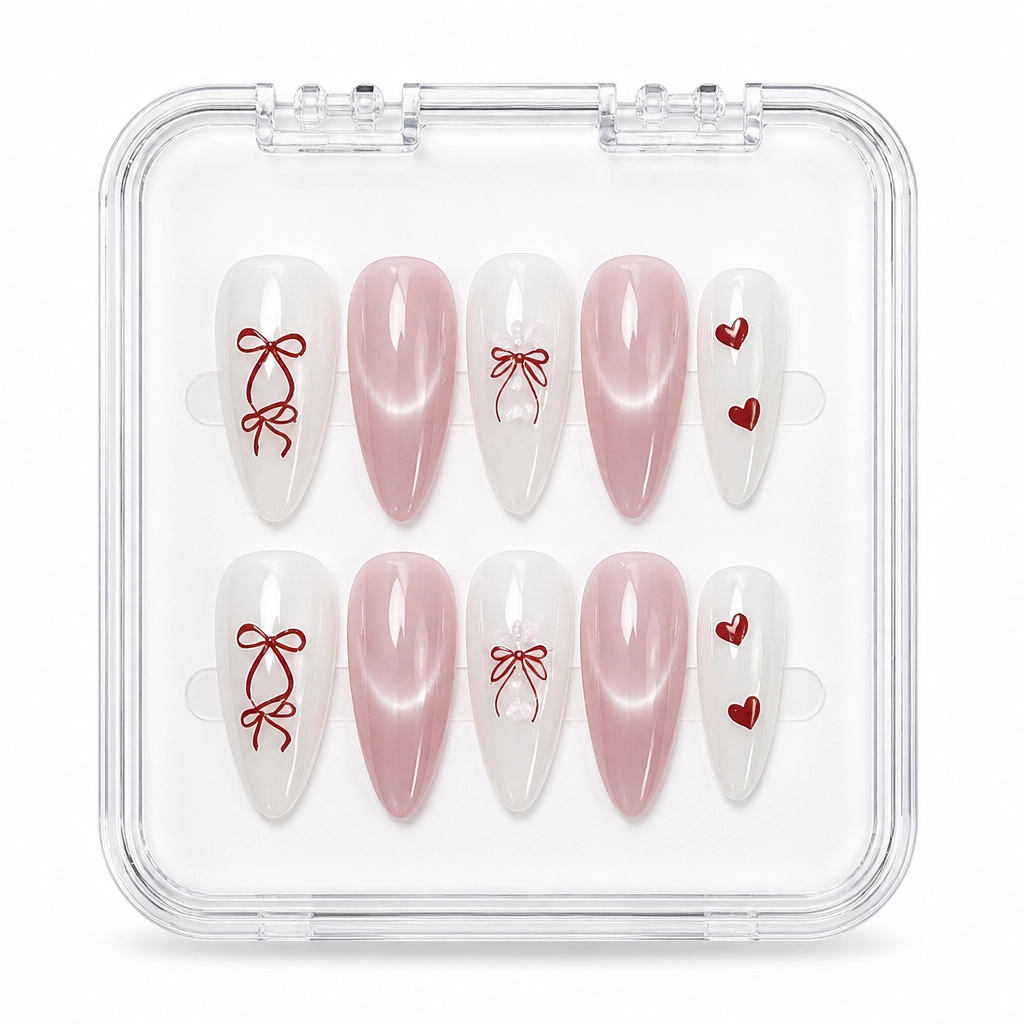 Press-on Nails Wholesale $3.90 Rose Petal Elegance by Yabe Vietnam