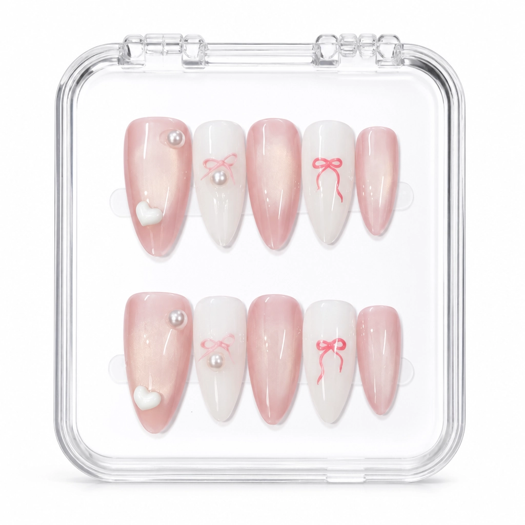 Press-on Nails Wholesale $3.90 Dusty Rose Sparkle by Yabe Vietnam