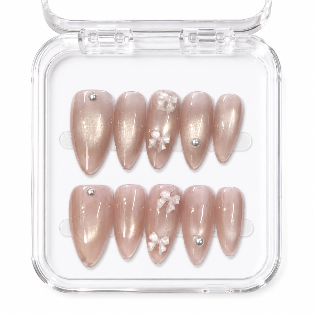 Press-on Nails Wholesale $3.90 Nude Shimmer Elegance by Yabe Vietnam