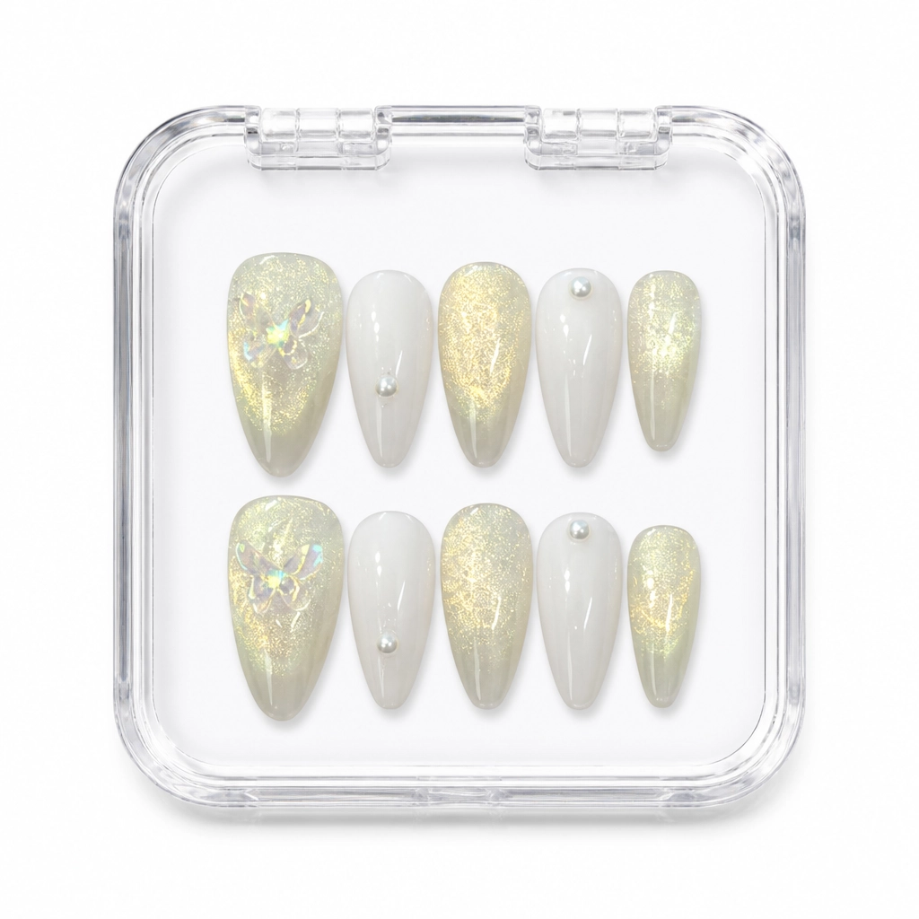 Press-on Nails Wholesale $3.90 Champagne Glimmer by Yabe Vietnam