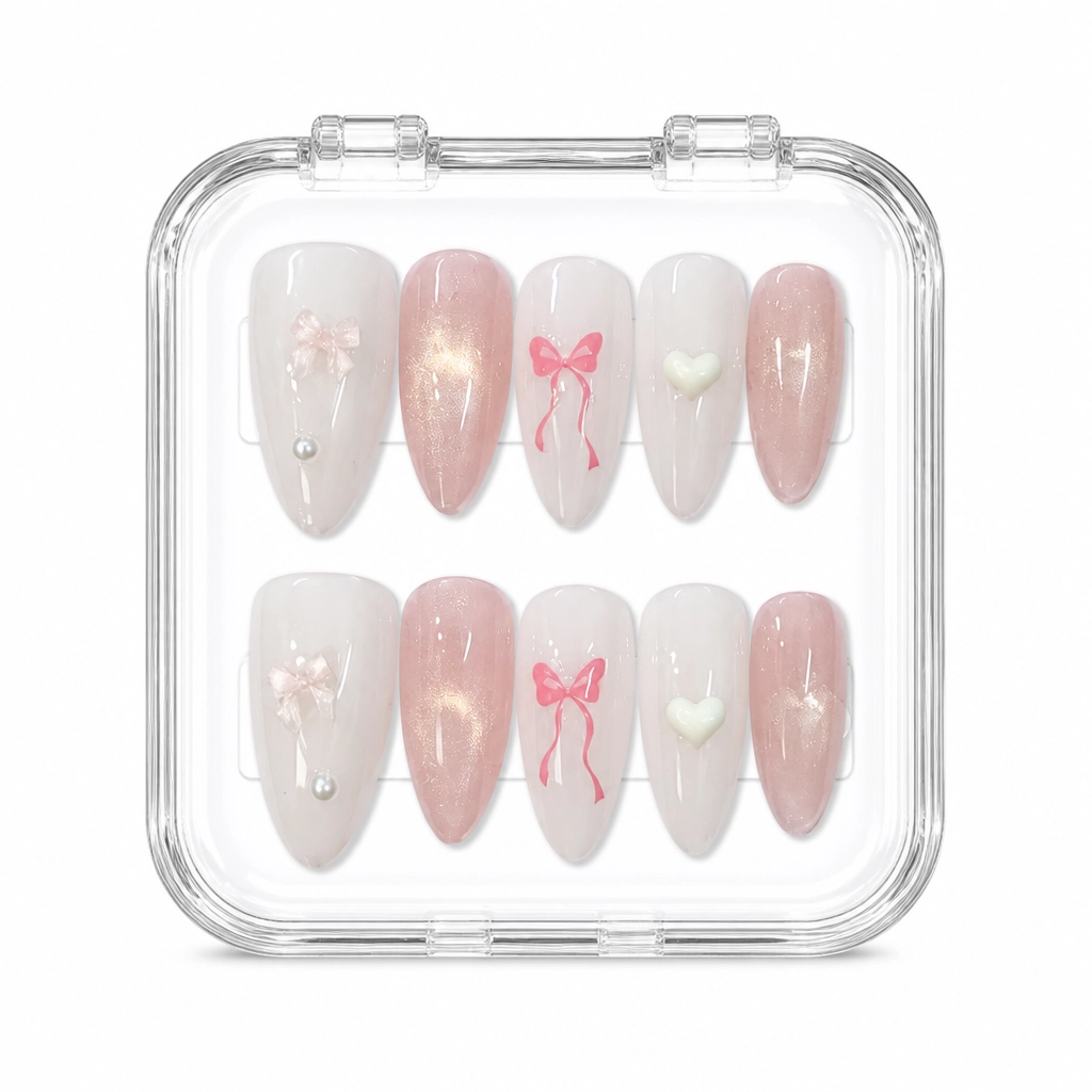 Press-on Nails Wholesale $3.90 Velvet Bow Glam by Yabe Vietnam