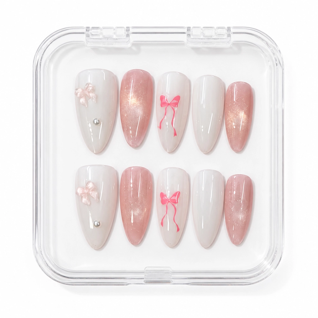 Press-on Nails Wholesale $3.90 Chic Bow Bliss by Yabe Vietnam