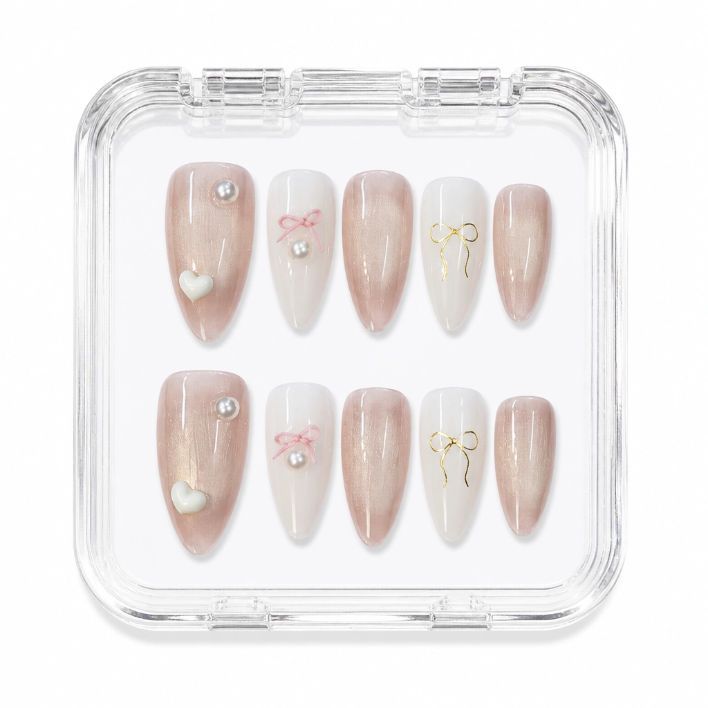 Press-on Nails Wholesale $3.90 Sparkle Blush by Yabe Vietnam