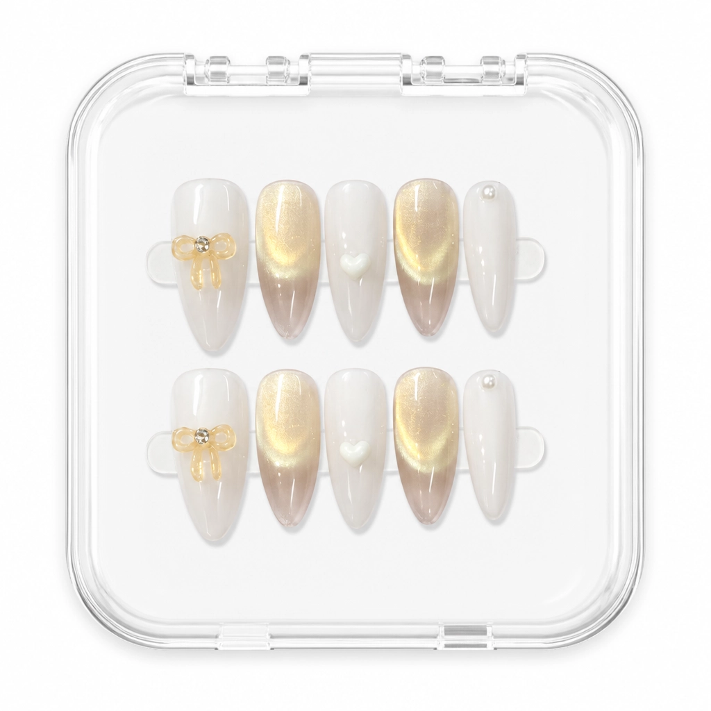 Press-on Nails Wholesale $3.90 Ethereal Gold Lines by Yabe Vietnam