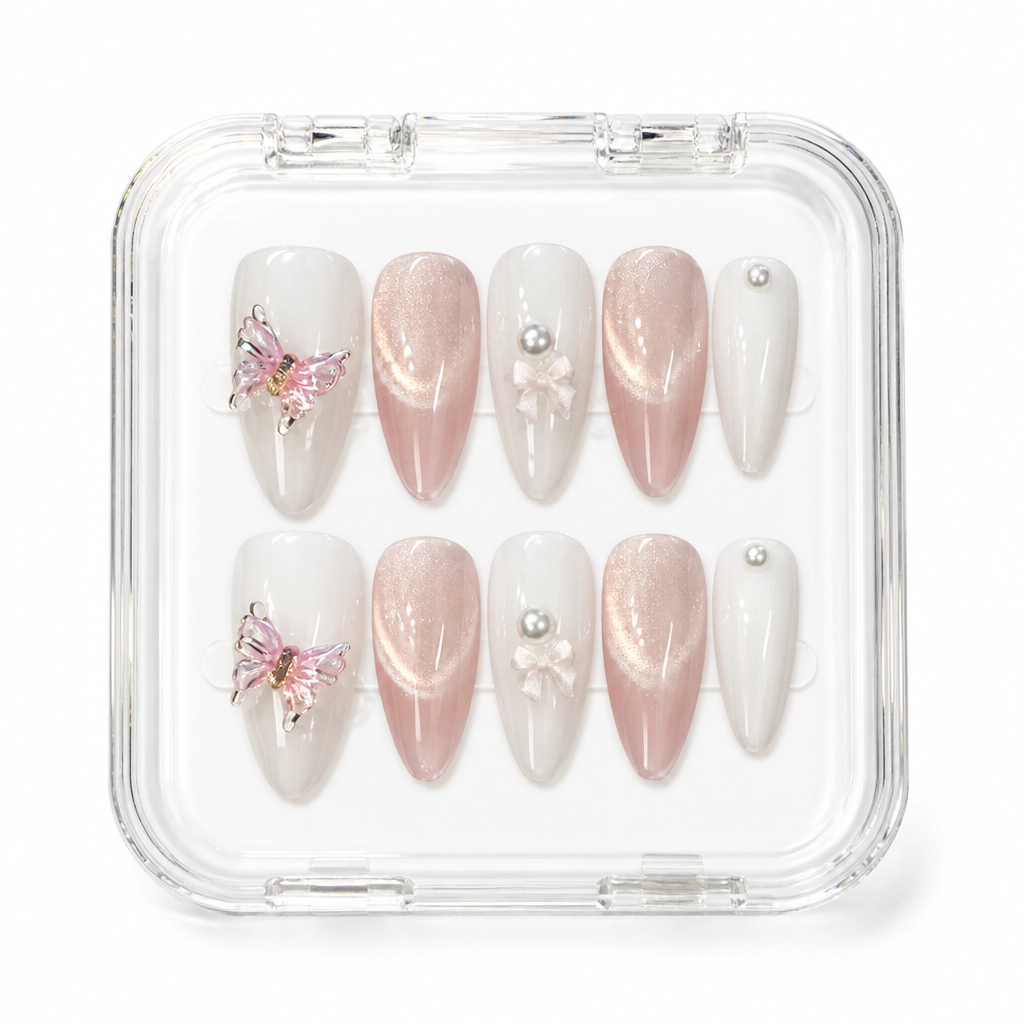 Press-on Nails Wholesale $3.90 Blush Sparkle by Yabe Vietnam