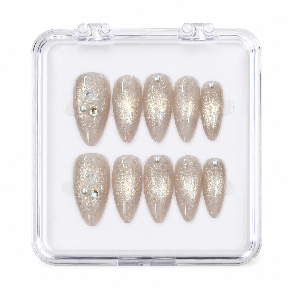 Press-on Nails Wholesale $3.90 Chic Champagne Sparkle by Yabe Vietnam
