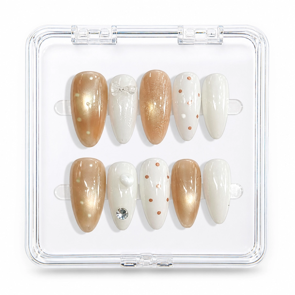 Press-on Nails Wholesale $3.90 Golden Elegance by Yabe Vietnam