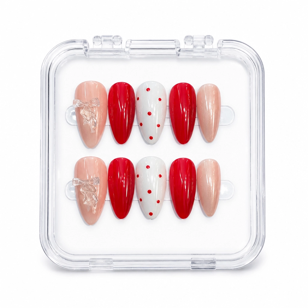 Press-on Nails Wholesale $3.90 Crimson Sparkle by Yabe Vietnam