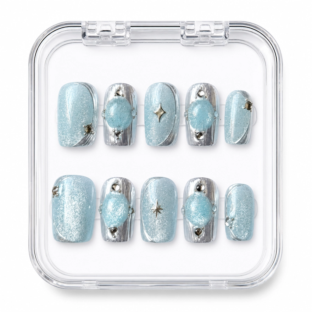 Press-on Nails Wholesale $3.90 Frozen Lagoon by Yabe Vietnam
