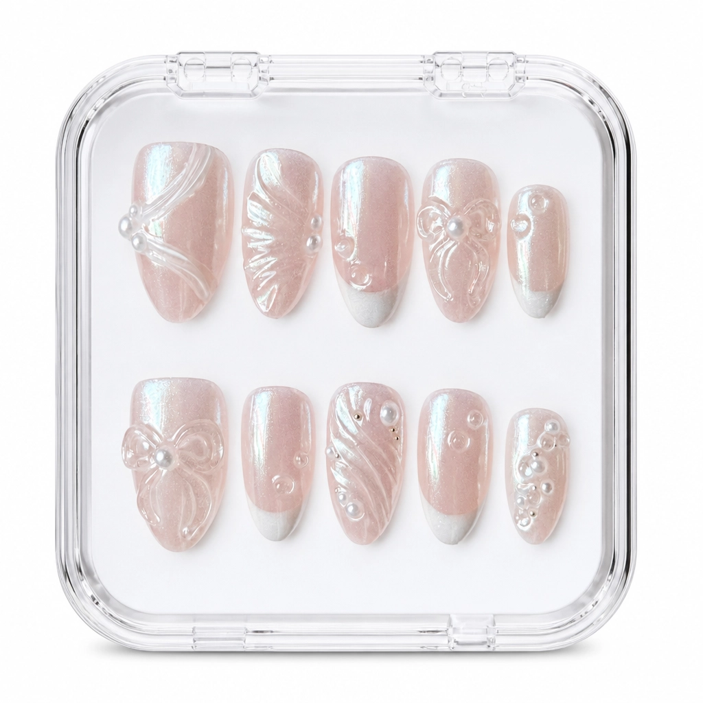 Press-on Nails Wholesale $3.90 Pearl Ribbon Ballet by Yabe Vietnam
