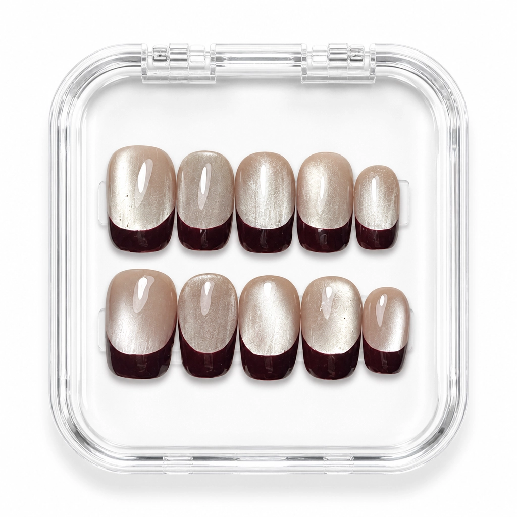 Press-on Nails Wholesale $3.90 Bordeaux Elegance by Yabe Vietnam
