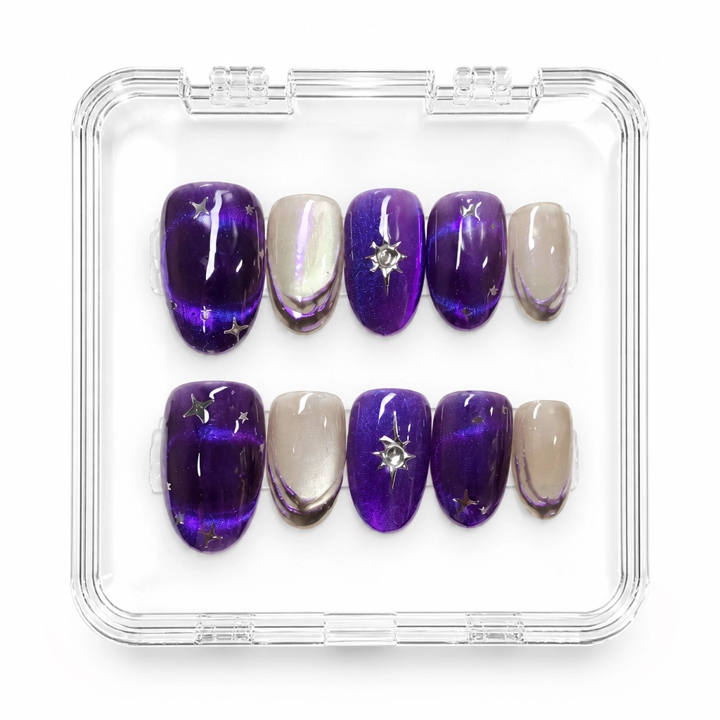 Press-on Nails Wholesale $3.90 Cosmic Violet by Yabe Vietnam
