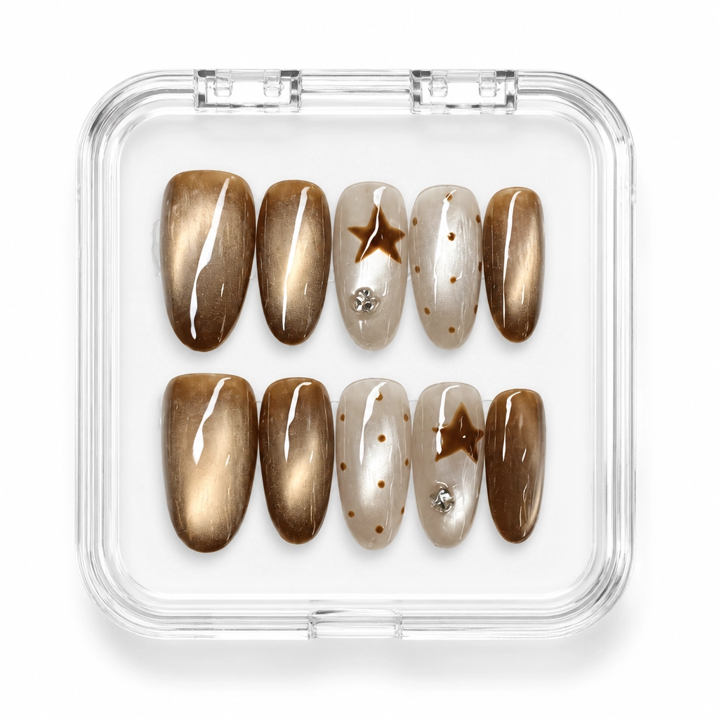 Press-on Nails Wholesale $3.90 Bronze Stardust by Yabe Vietnam