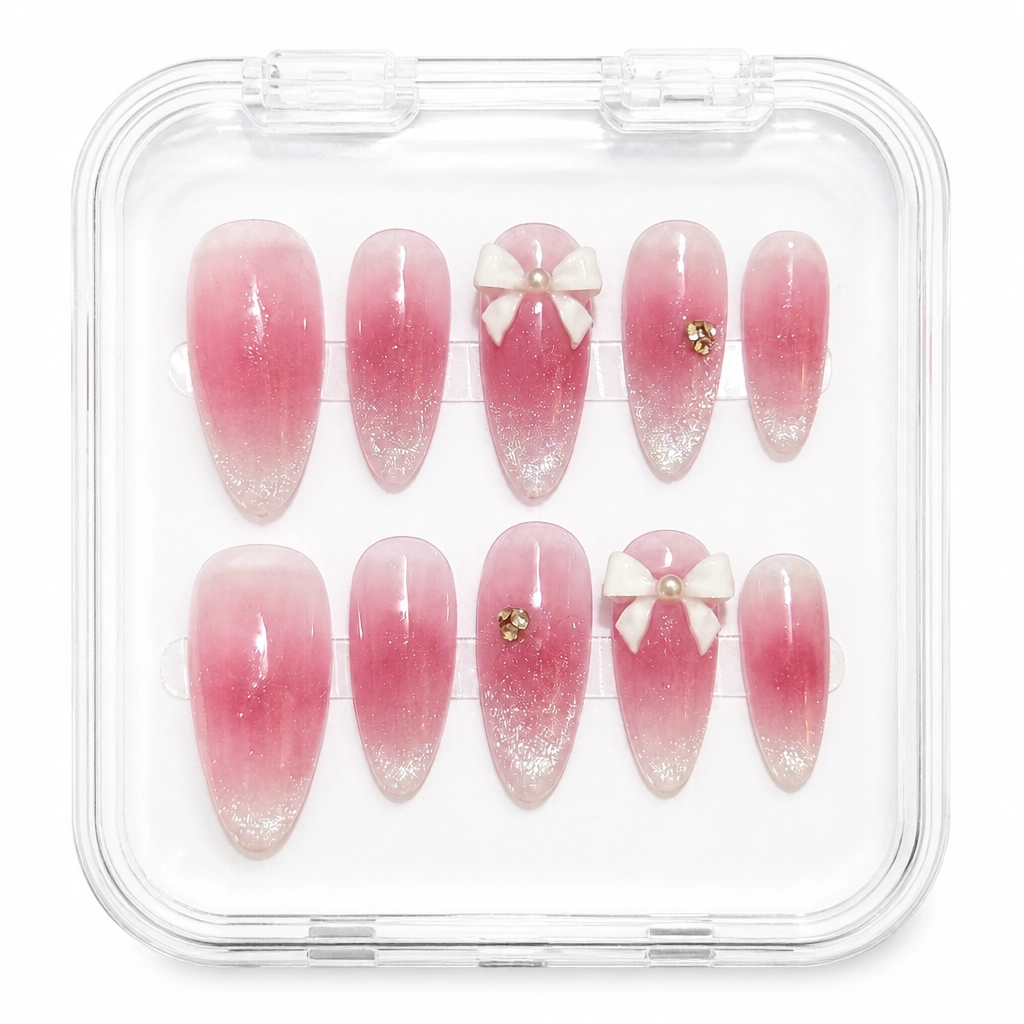 Press-on Nails Wholesale $3.90 Blushing Bow by Yabe Vietnam