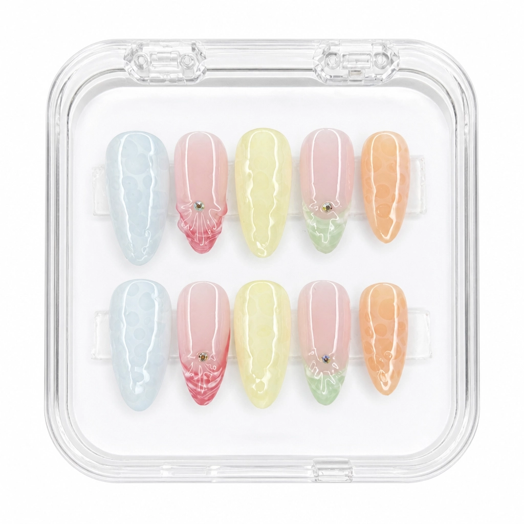 Press-on Nails Wholesale $6.90 Pastel Floral Elegance by Yabe Vietnam