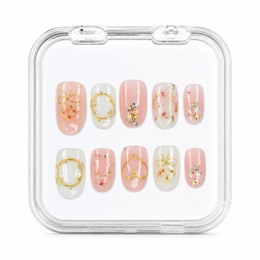 Press-on Nails Wholesale $6.90 Golden Elegance by Yabe Vietnam