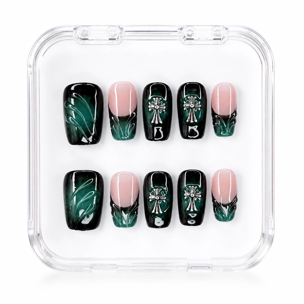 Press-on Nails Wholesale $6.90 Emerald Luxe by Yabe Vietnam