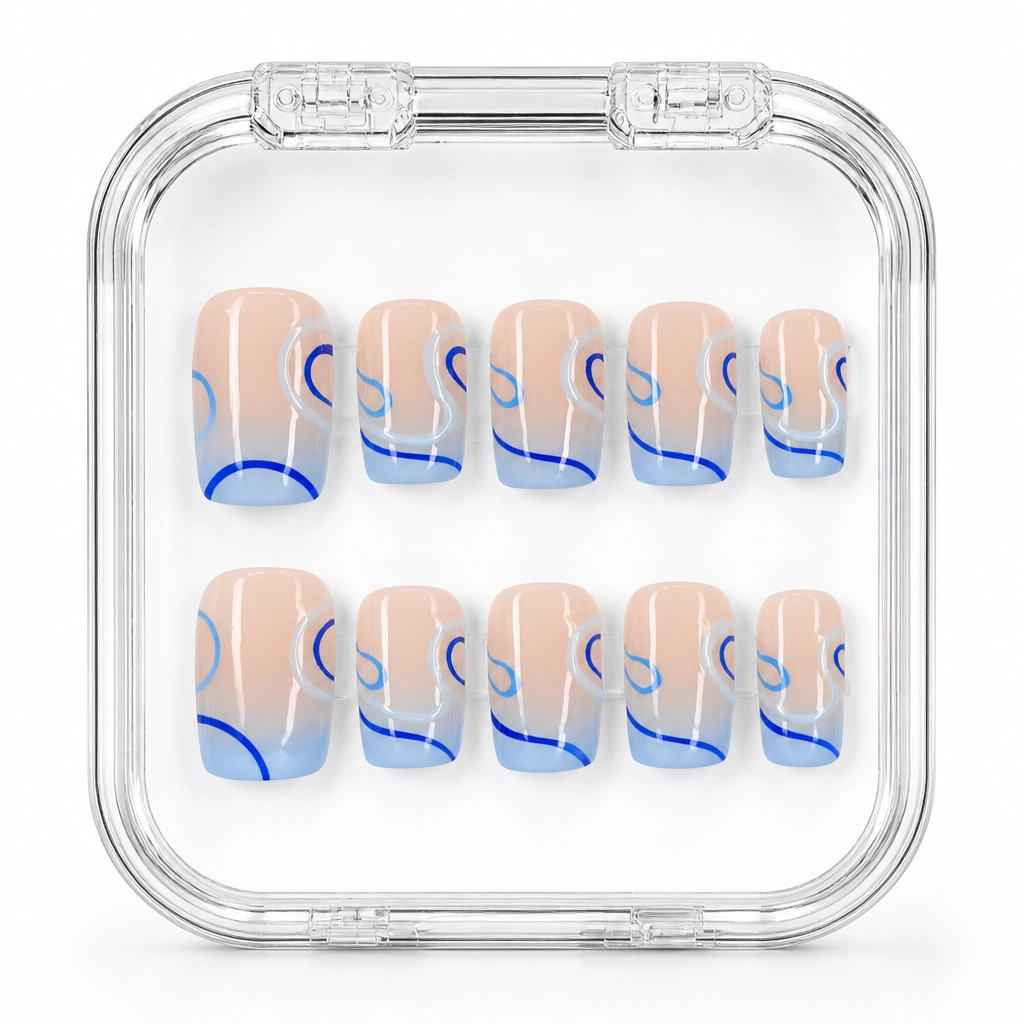 Press-on Nails Wholesale $6.90 Azure Sweep by Yabe Vietnam