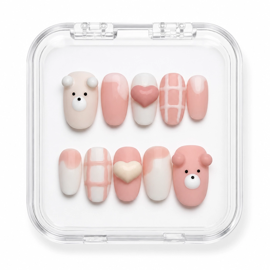 Press-on Nails Wholesale $6.90 Blush Bear Charm by Yabe Vietnam
