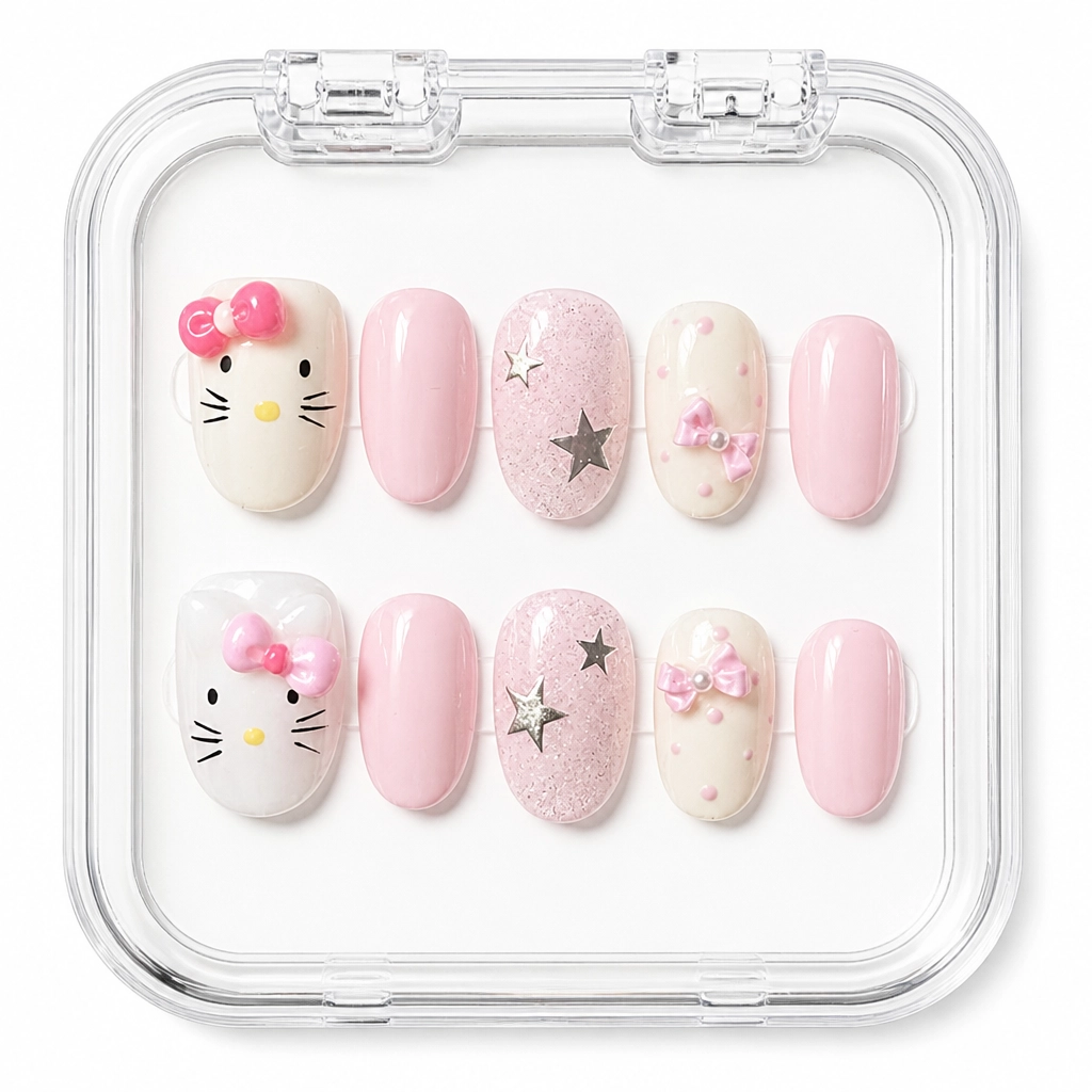 Press-on Nails Wholesale $6.90 Kawaii Cat Dreams by Yabe Vietnam