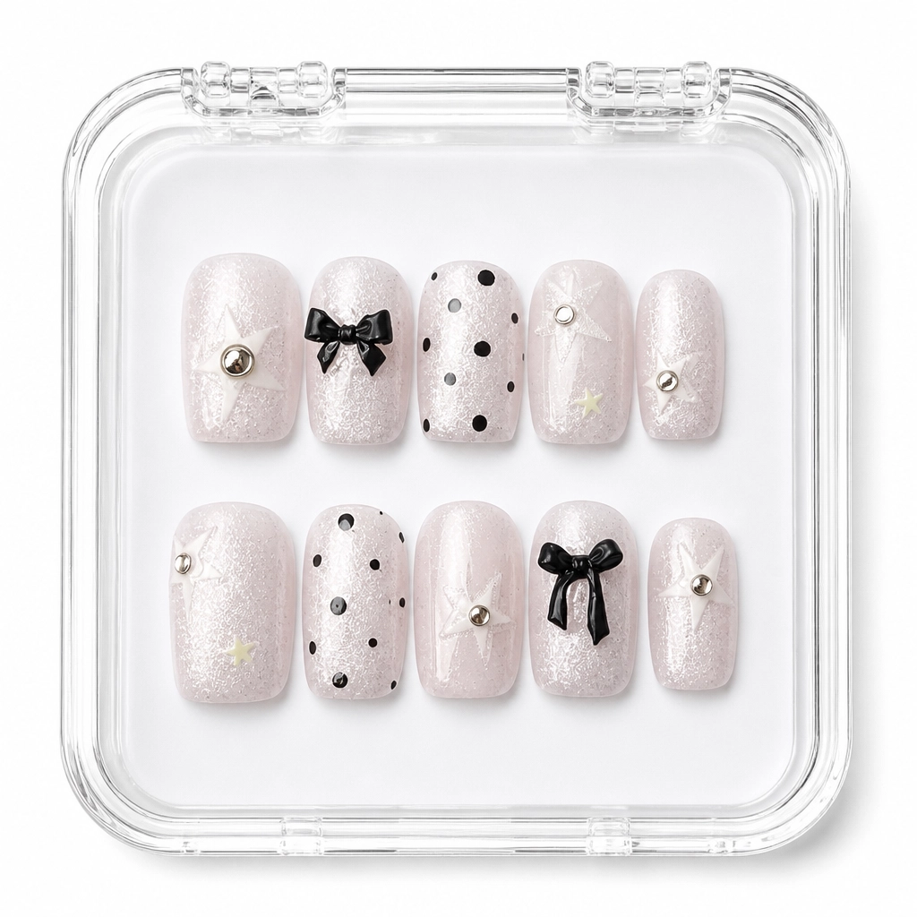 Press-on Nails Wholesale $6.90 Polka Bow Chic by Yabe Vietnam