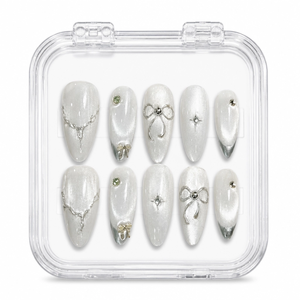 Press-on Nails Wholesale $6.90 Silver Moonlight by Yabe Vietnam