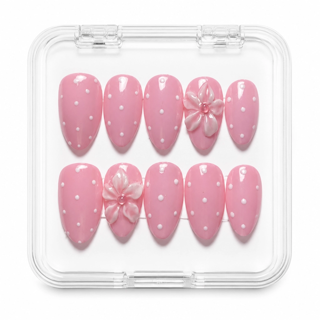 Press-on Nails Wholesale $6.90 Floral Dots by Yabe Vietnam