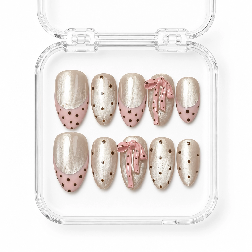 Press-on Nails Wholesale $6.90 Dotted Delight by Yabe Vietnam