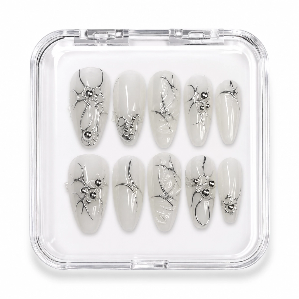 Press-on Nails Wholesale $6.90 Marble Dewdrop by Yabe Vietnam