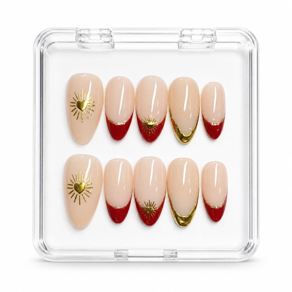 Press-on Nails Wholesale $6.90 Scarlet Sunburst by Yabe Vietnam