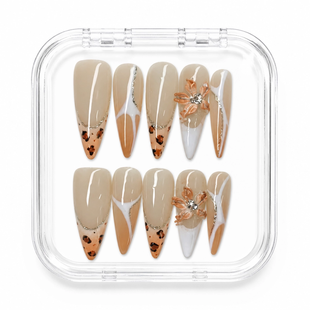 Press-on Nails Wholesale $6.90 Leopard Bloom by Yabe Vietnam